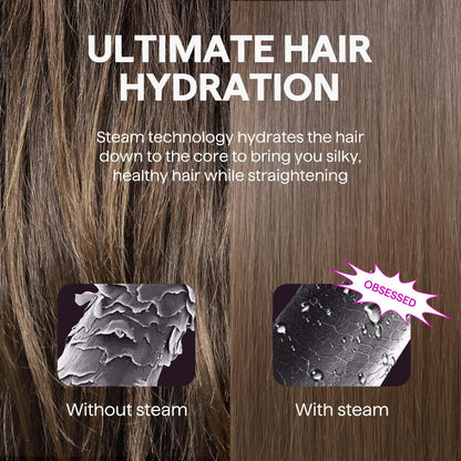 Steam Hair Straightener for Frizz-Free, Sleek & Shiny Hair – Adjustable Heat, Fast Styling, Professional Results