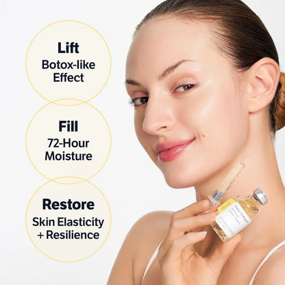 Silk Collagen Peptide Face Lift Duo Ampoule Serum Set, 8X Hyaluronic Acid Firming & Wrinkle Care, Hydrating Anti Aging Korean Skincare Gift for All Skin Types